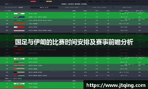 国足与伊朗的比赛时间安排及赛事前瞻分析
